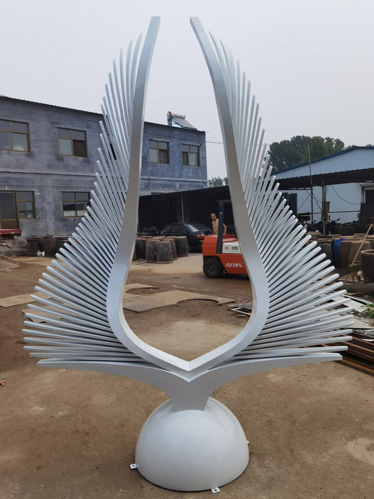 抽象翅膀自由之翼不锈钢雕塑摆件
